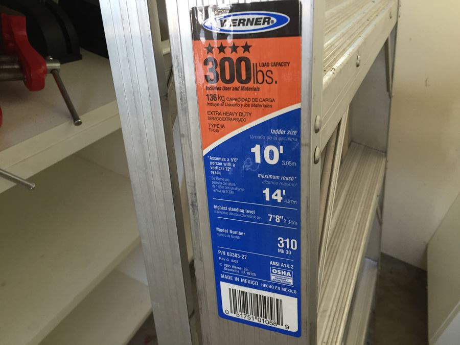 Werner Aluminum Ladder Model 310 10 Foot Like New Retails $200+ [Photo 5]