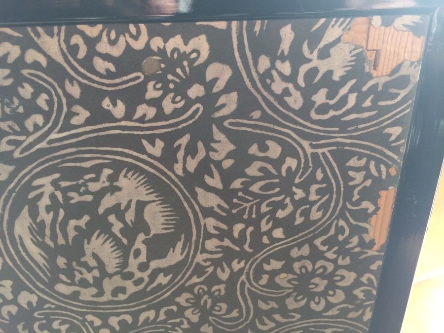 Hand Painted and Signed 4-Panel Vintage Oriental Gold Leaf Tree Blossom Screen [Photo 12]