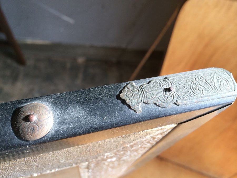 Hand Painted and Signed 4-Panel Vintage Oriental Gold Leaf Tree Blossom Screen [Photo 7]