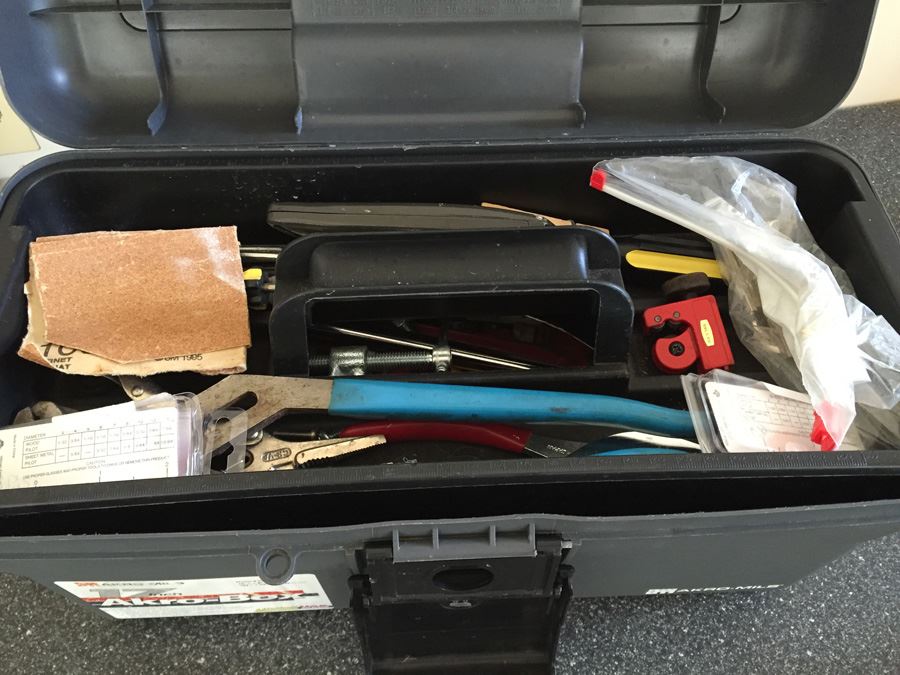 Akro-Mils Lifetime Warranty Toolbox Filled With Tools  [Photo 2]