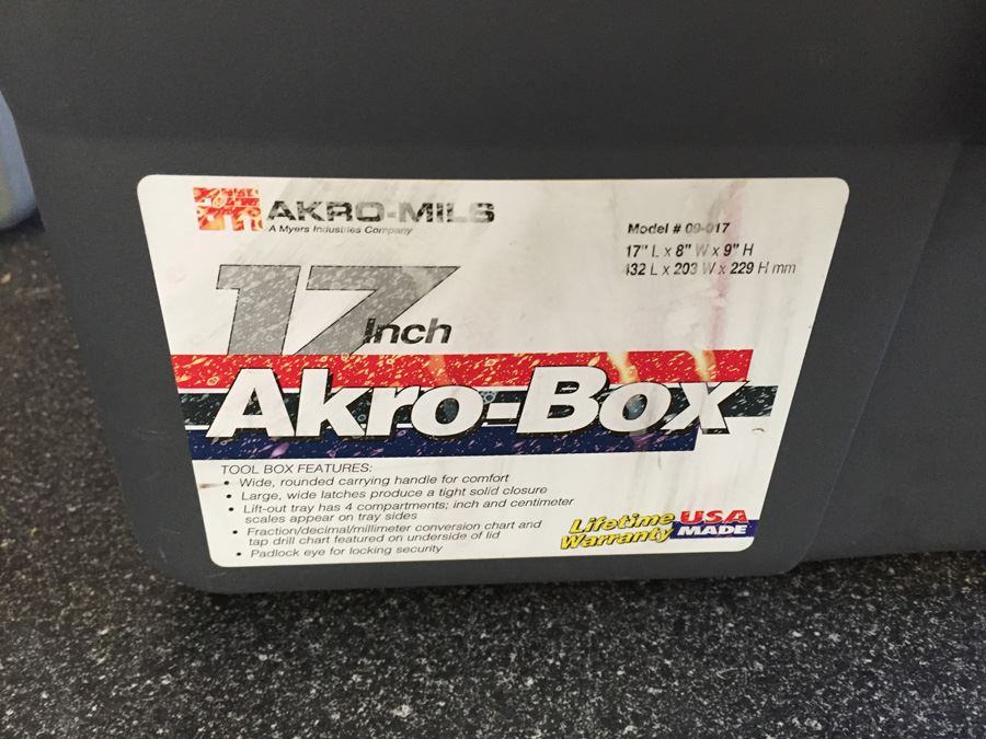 Akro-Mils Lifetime Warranty Toolbox Filled With Tools  [Photo 5]