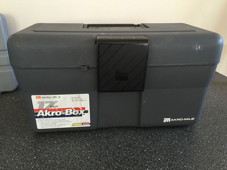Akro-Mils Lifetime Warranty Toolbox Filled With Tools 