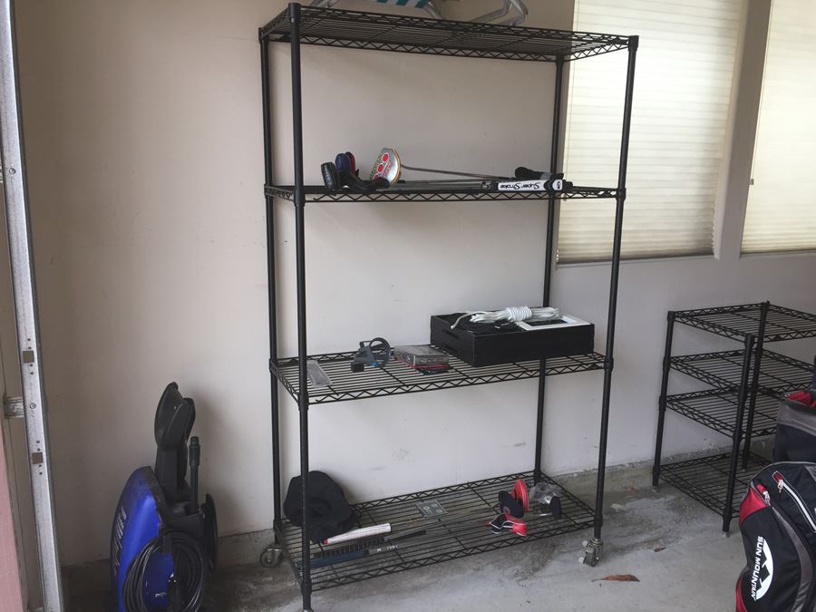 Large Metal Shelving In Black 78In Tall [Photo 1]