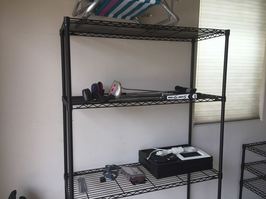 Large Metal Shelving In Black 78In Tall [Photo 2]
