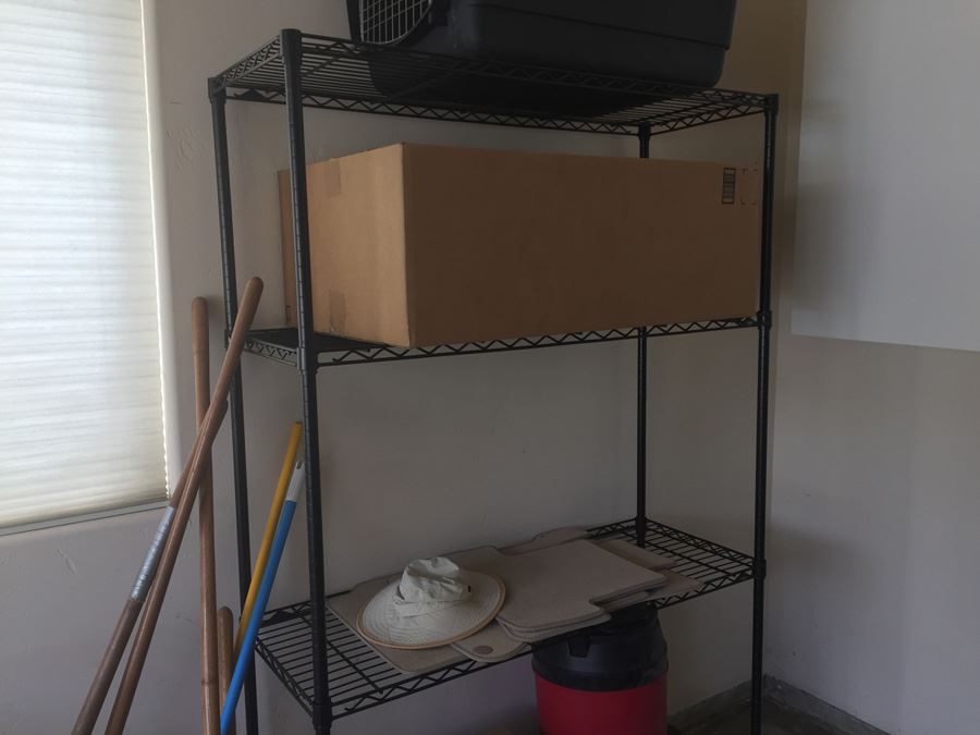 Large Metal Shelving In Black 78In Tall [Photo 4]