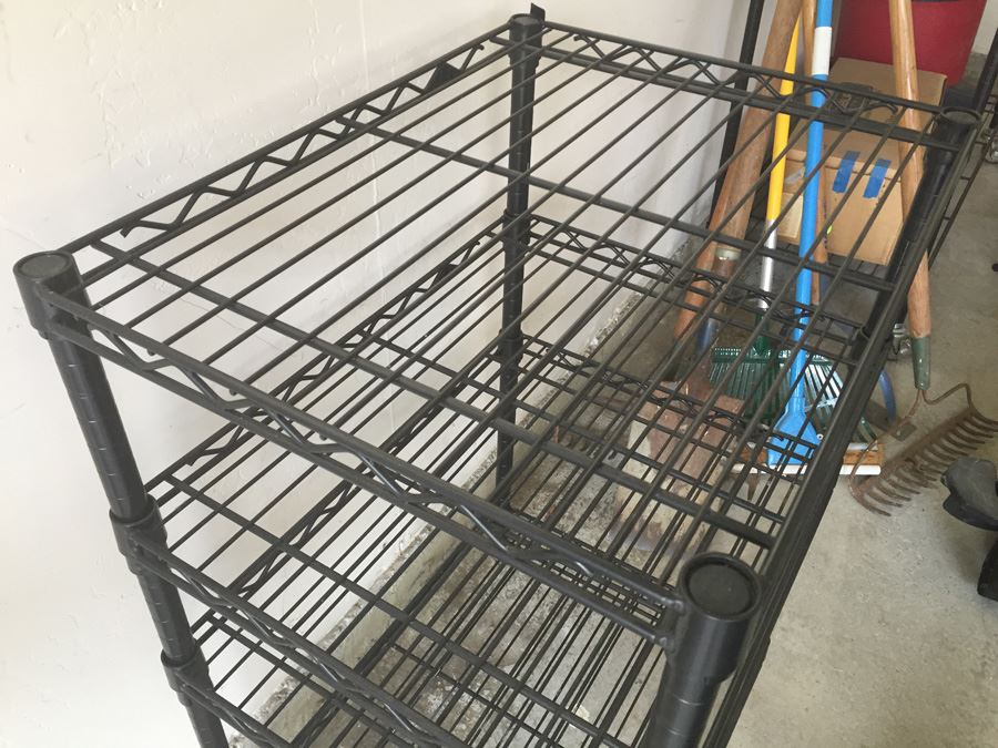 Small Metal Shelving In Black 78In Tall [Photo 2]