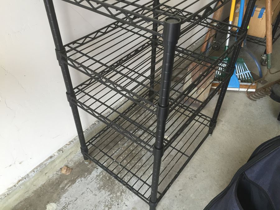 Small Metal Shelving In Black 78In Tall [Photo 3]