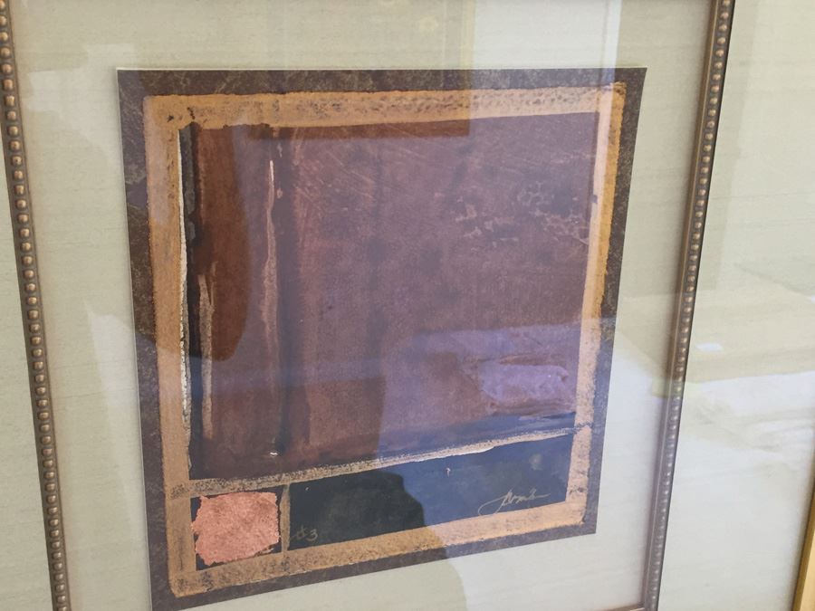 Framed Pair Of Geometric Signed Artwork [Photo 6]