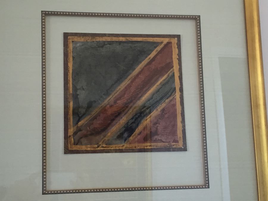 Framed Pair Of Geometric Signed Artwork [Photo 4]