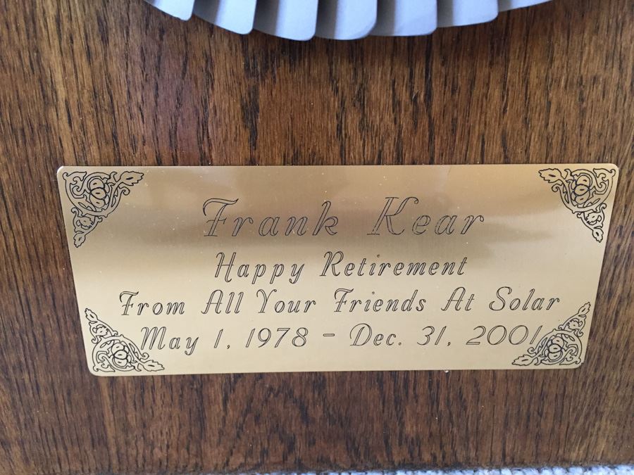 Custom Solar Turbines Company Clock Awarded To Employee [Photo 3]