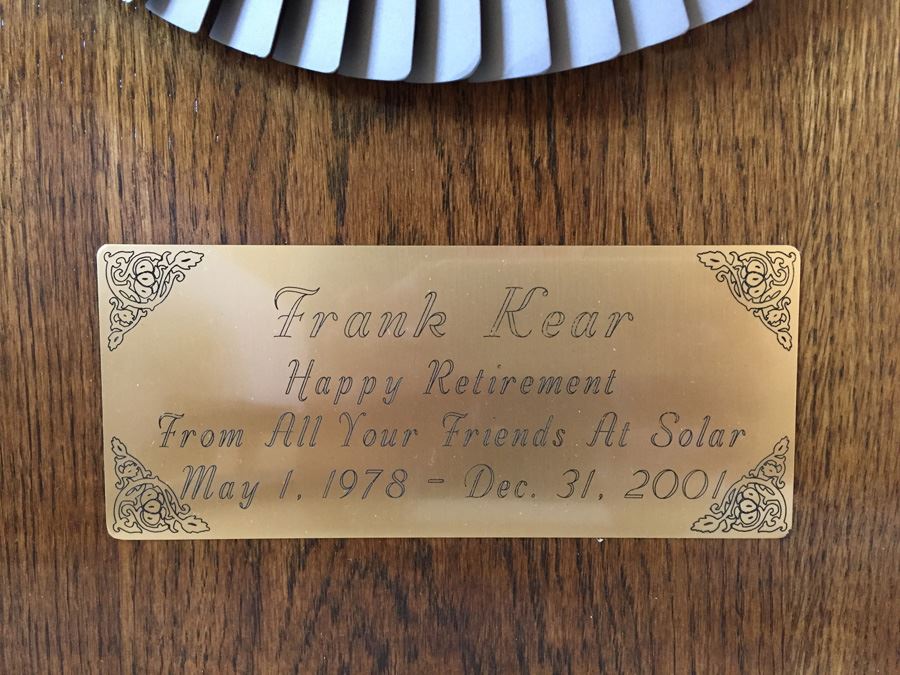 Custom Solar Turbines Company Clock Awarded To Employee [Photo 6]