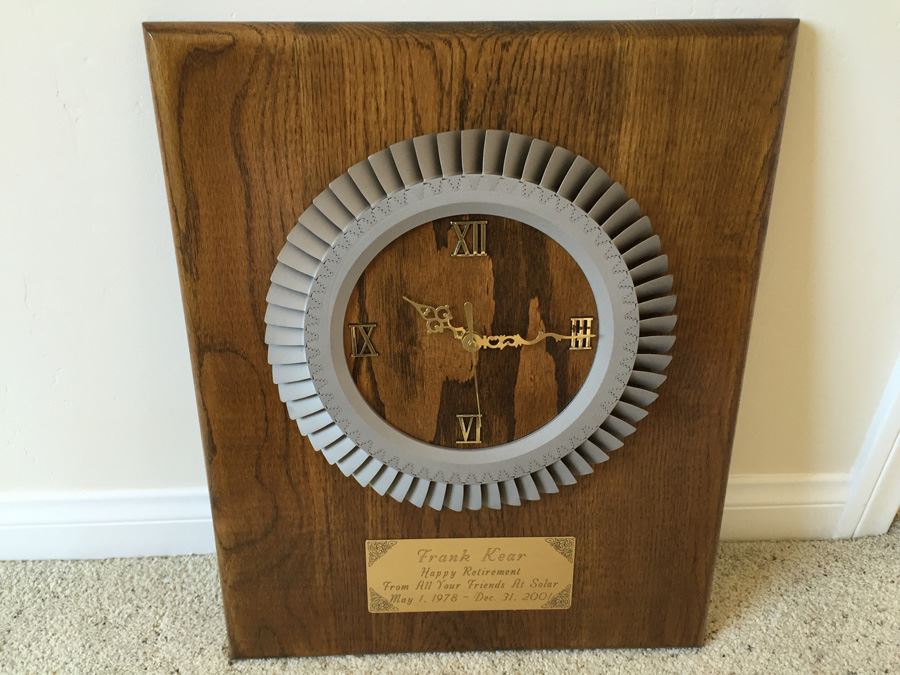 Custom Solar Turbines Company Clock Awarded To Employee