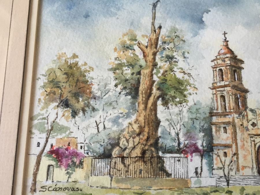 Framed Original Watercolor Signed S. Canovas [Photo 8]