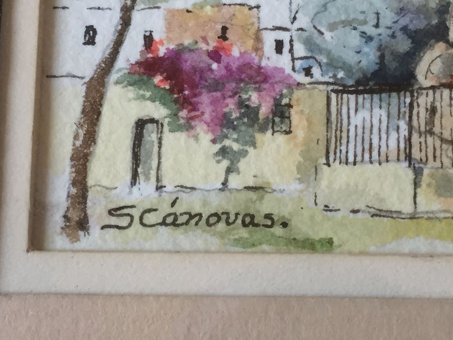 Framed Original Watercolor Signed S. Canovas [Photo 5]