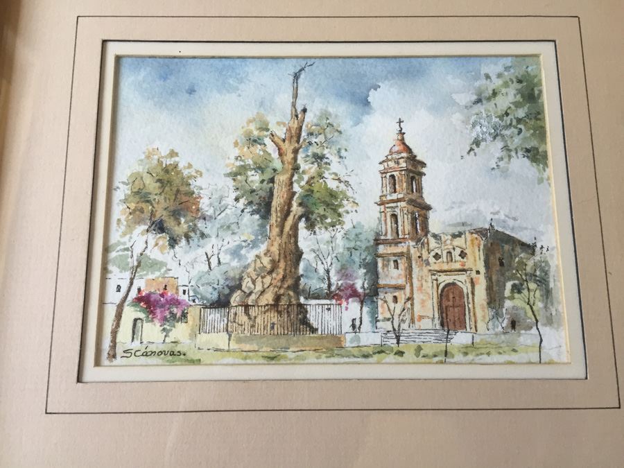 Framed Original Watercolor Signed S. Canovas [Photo 2]