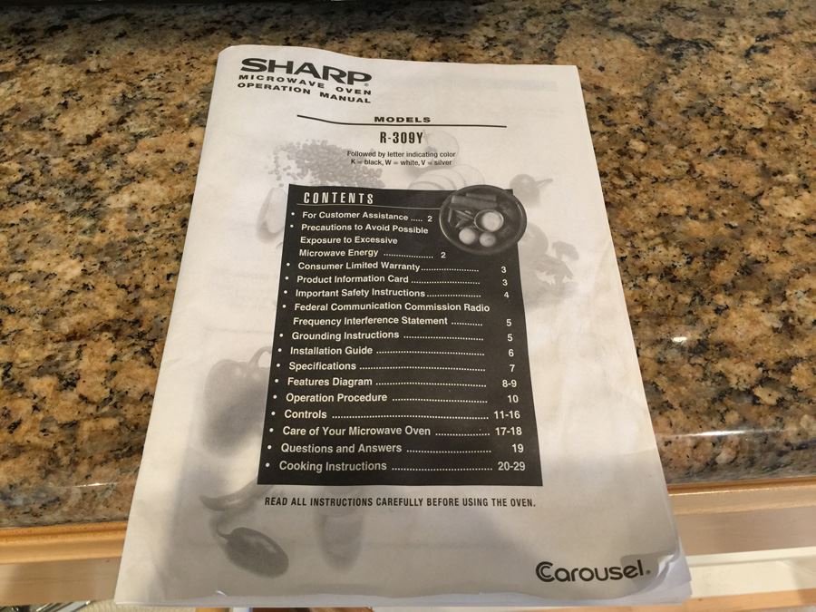 SHARP Microwave Oven R-309Y Excellent Condition [Photo 3]