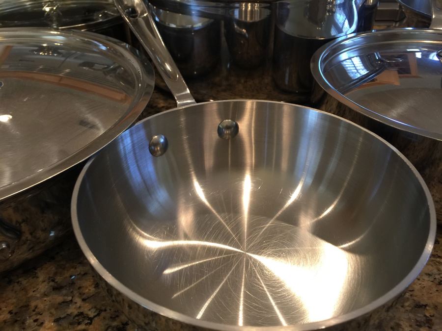 13-Piece Set Of ALL-CLAD Stainless Steel Cookware Pots And Pans In Excellent Condition Retails For $1,000+ [Photo 3]
