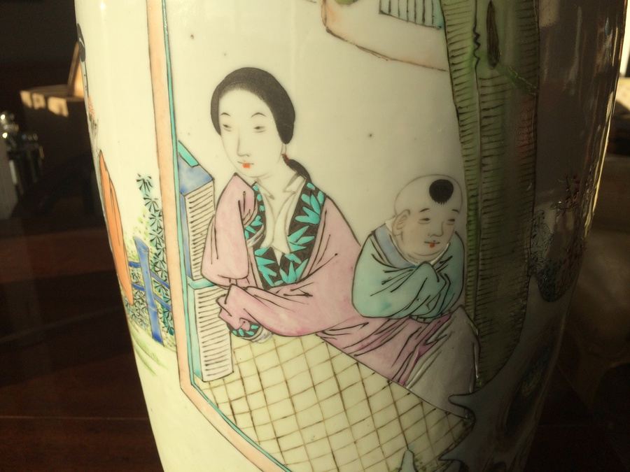 Large Asian Hand Painted Lamps - Almost 4' Tall! [Photo 13]