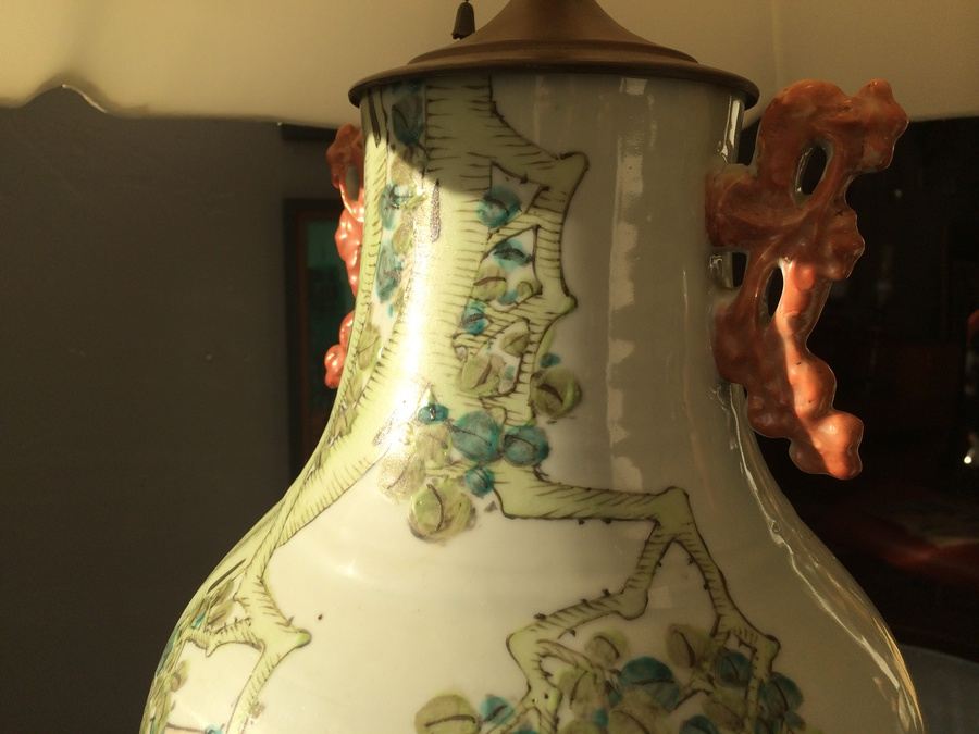 Large Asian Hand Painted Lamps - Almost 4' Tall! [Photo 6]