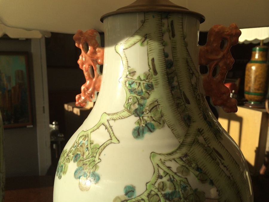 Large Asian Hand Painted Lamps - Almost 4' Tall! [Photo 12]