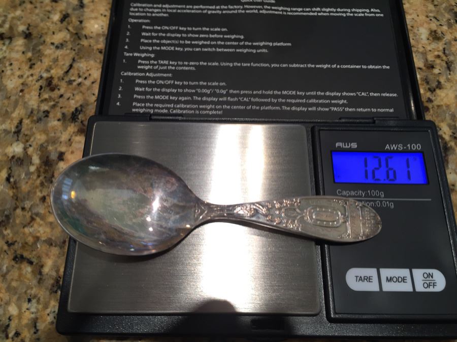 Ornate Silver Plate Birth Spoon [Photo 3]