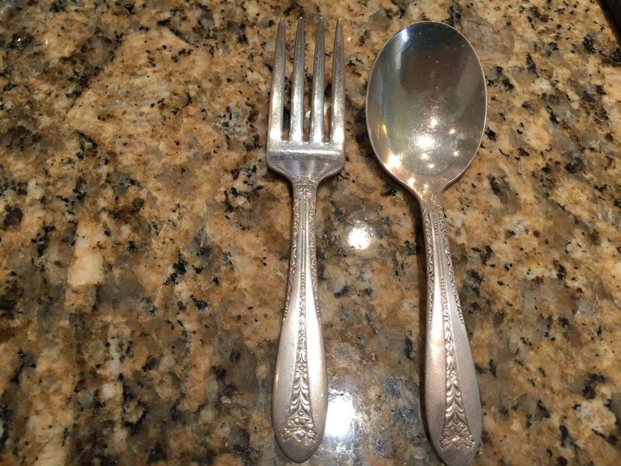 Sterling Silver Fork And Spoon Weighs 37.94g Apx $19 MV [Photo 1]