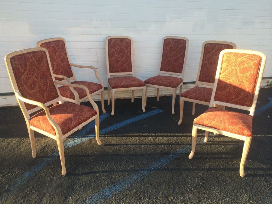 Set of 6 Beach Cottage Wooden Dining Chairs