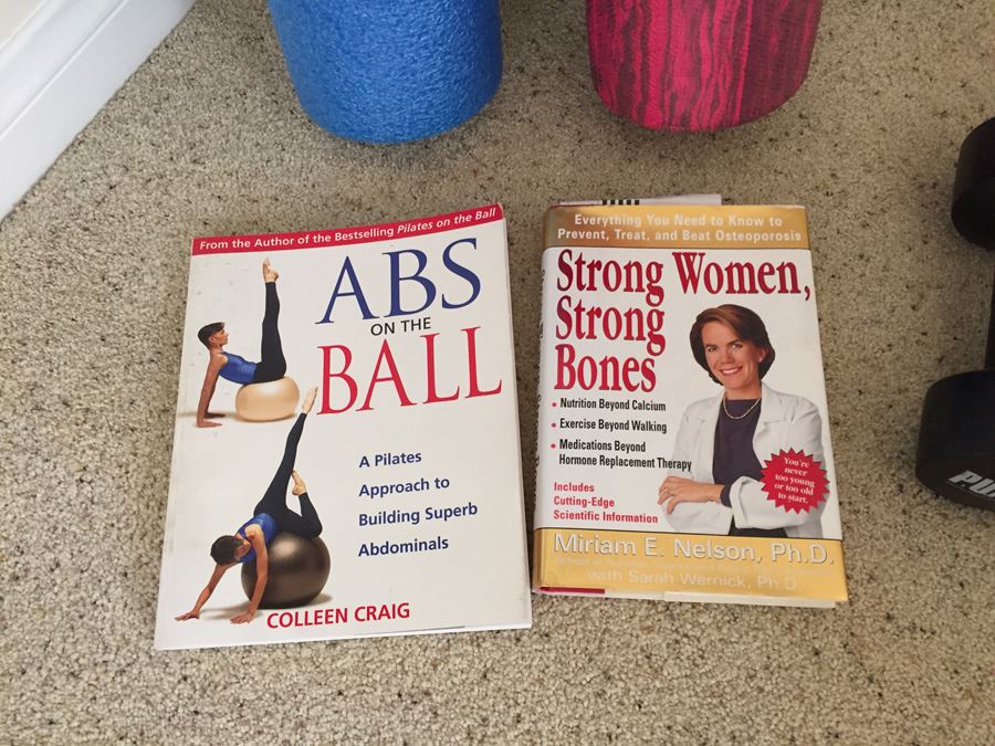 Exercise Lot With Sissel Abs Pro Ball, Free Weights And Books [Photo 2]