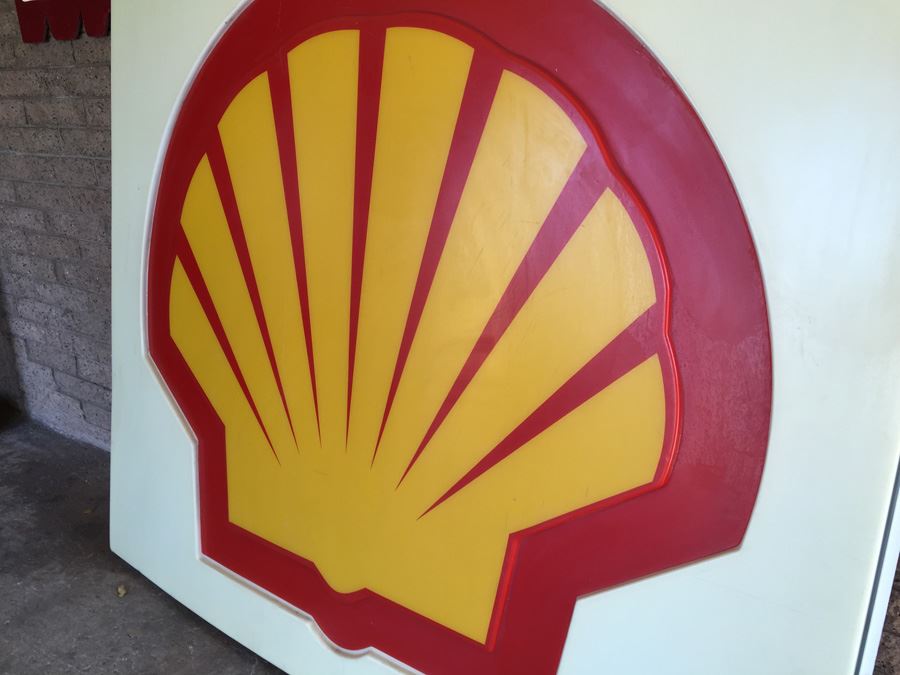 Large Shell Gas Station Sign Aluminum Frame With Plastic Sign [Photo 5]