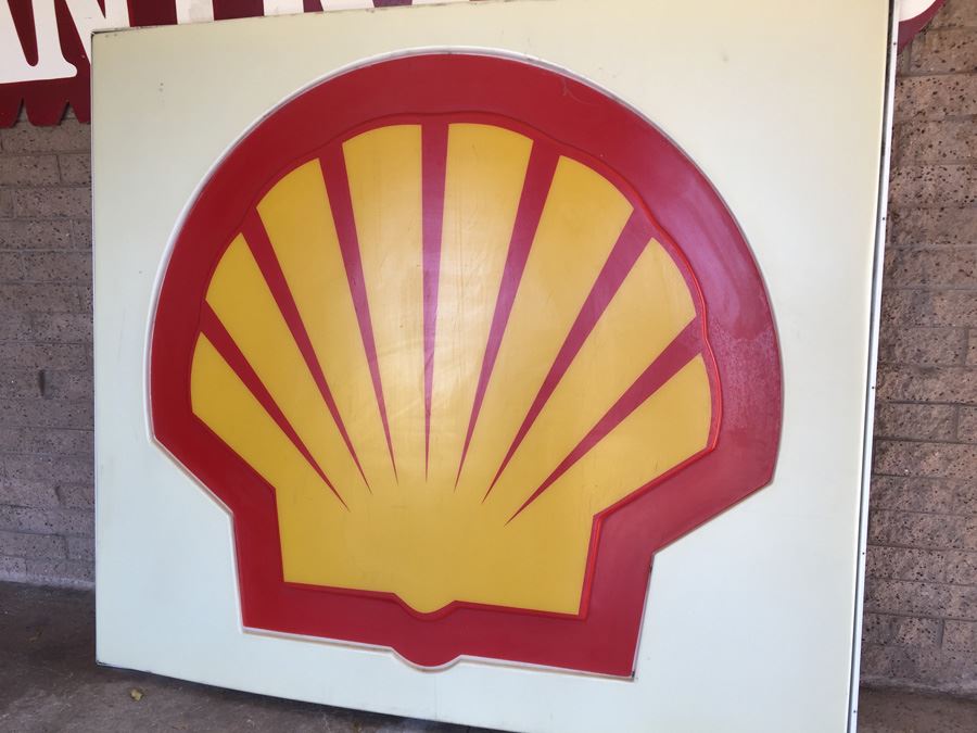 Large Shell Gas Station Sign Aluminum Frame With Plastic Sign [Photo 7]