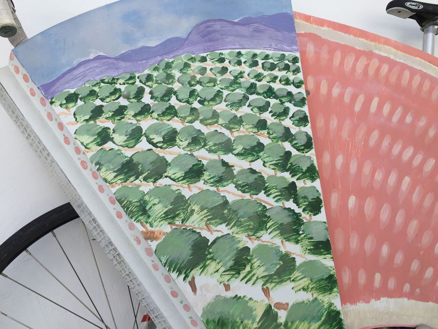 Signed Helen L. Bell Painted Metal Sculpture Featuring Bike [Photo 4]