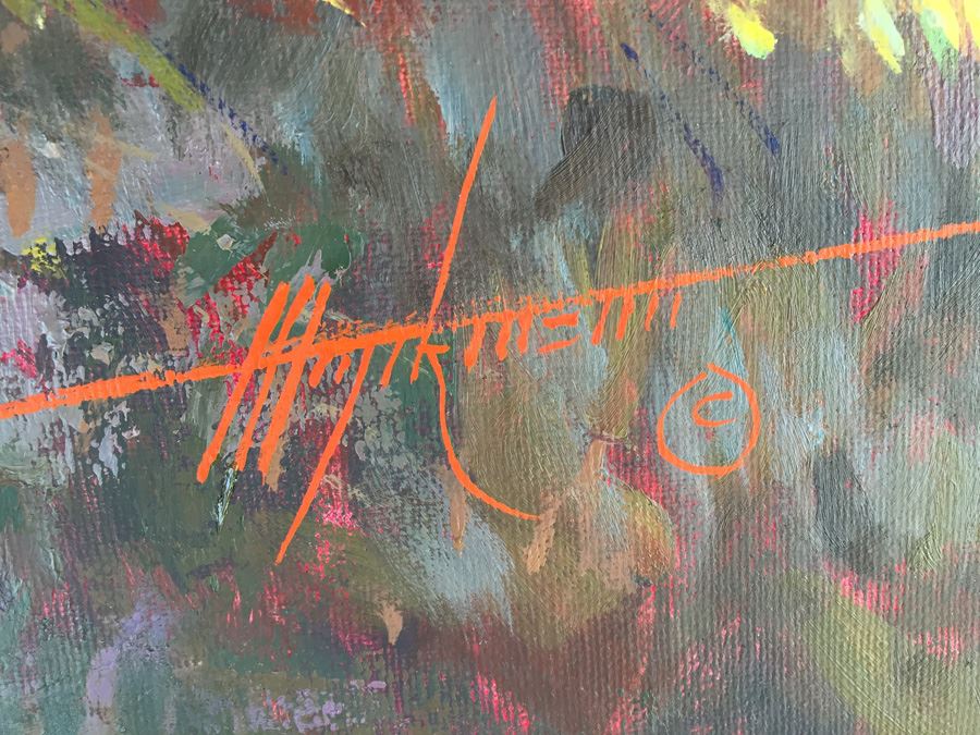 Signed Original Oil Painting Titled 'The Hunters' By Harold Hopkinson (American, 1918 - 2000) [Photo 7]