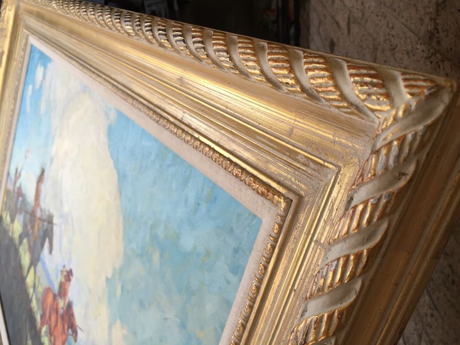 Signed Original Oil Painting Titled 'The Hunters' By Harold Hopkinson (American, 1918 - 2000) [Photo 12]