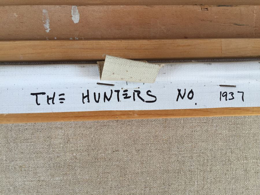 Signed Original Oil Painting Titled 'The Hunters' By Harold Hopkinson (American, 1918 - 2000) [Photo 14]