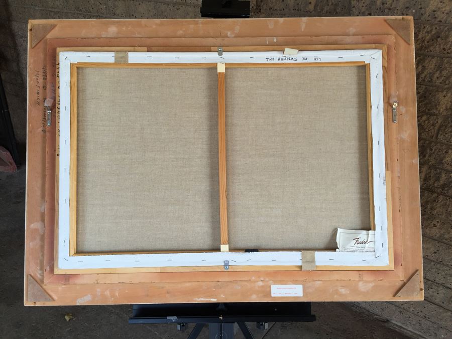 Signed Original Oil Painting Titled 'The Hunters' By Harold Hopkinson (American, 1918 - 2000) [Photo 13]