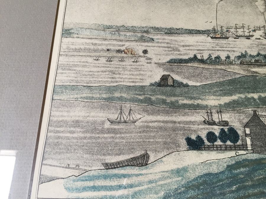 A View Of The Bombardment Of Fort McHenry Near Baltimore Lithographed By A. Hoen & Co From Original Engraving, c.1817 J. Bower [Photo 8]