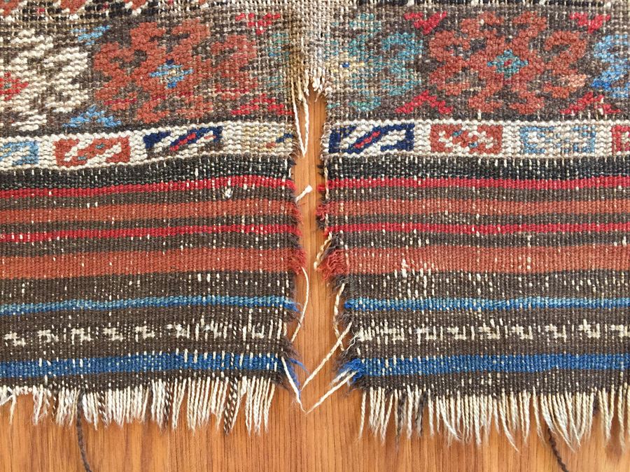 Vintage Hand Knotted Wool Rug With Geometric Patterns [Photo 10]