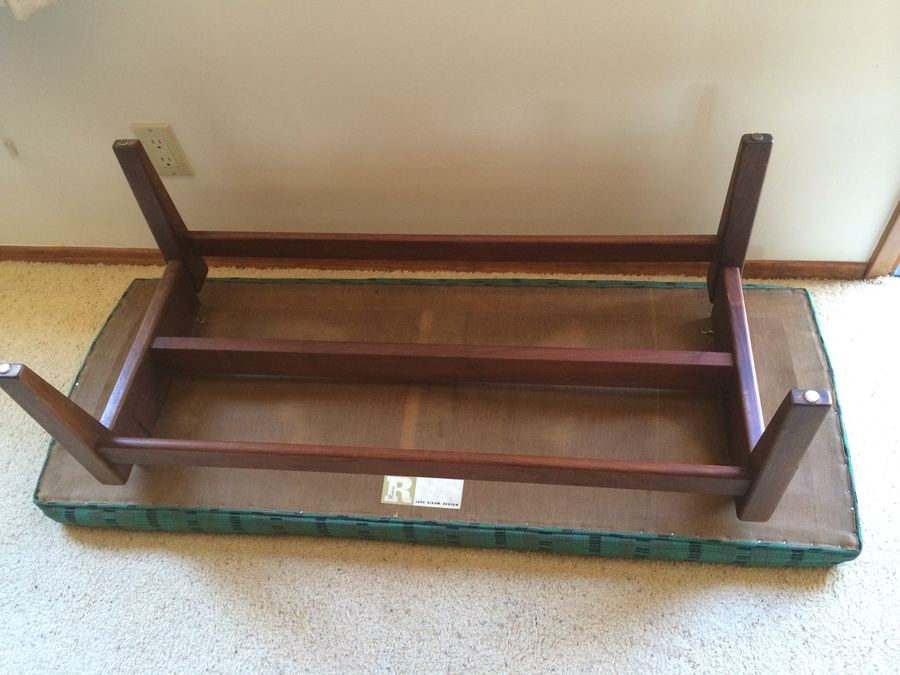 Jens Risom Floating Upholstered Bench w/ Original Upholstery and Label [Photo 11]