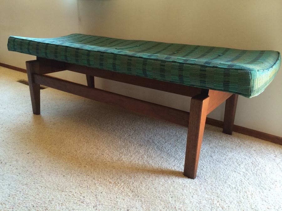 Jens Risom Floating Upholstered Bench w/ Original Upholstery and Label [Photo 6]