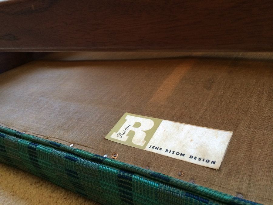 Jens Risom Floating Upholstered Bench w/ Original Upholstery and Label [Photo 14]