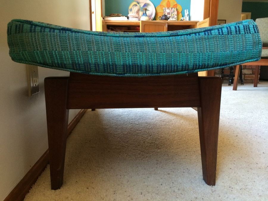 Jens Risom Floating Upholstered Bench w/ Original Upholstery and Label [Photo 2]