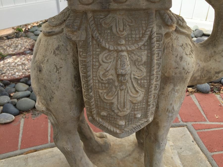 Vintage Cement Camel Garden Plant Stand [Photo 8]