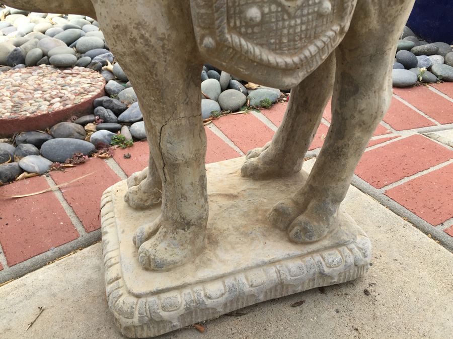 Vintage Cement Camel Garden Plant Stand [Photo 4]