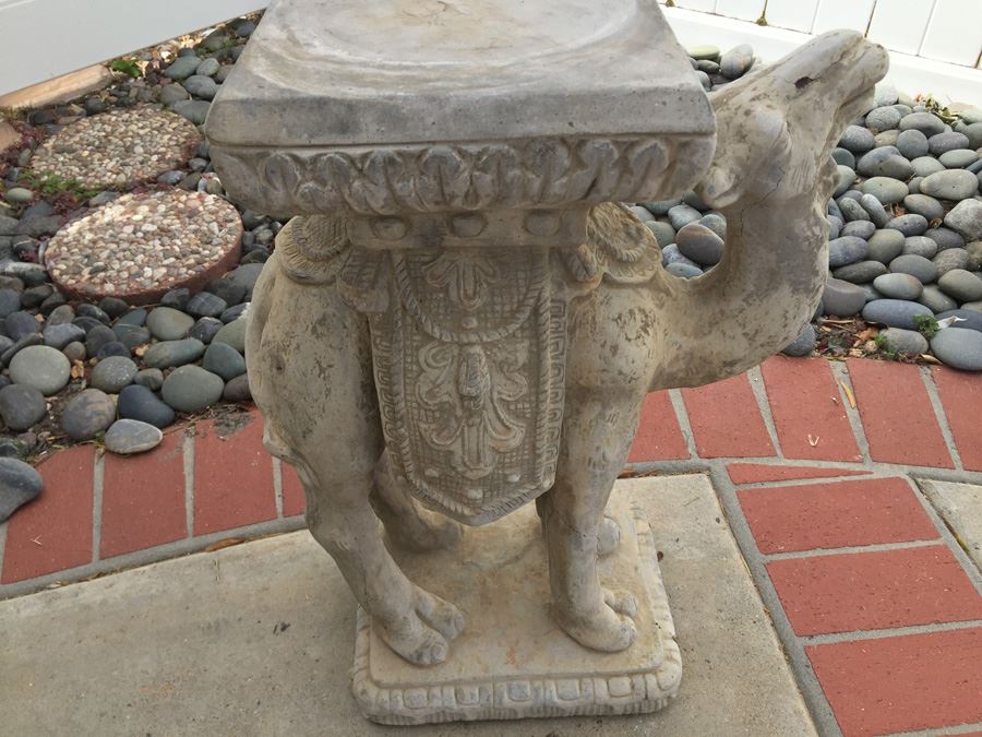 Vintage Cement Camel Garden Plant Stand [Photo 7]