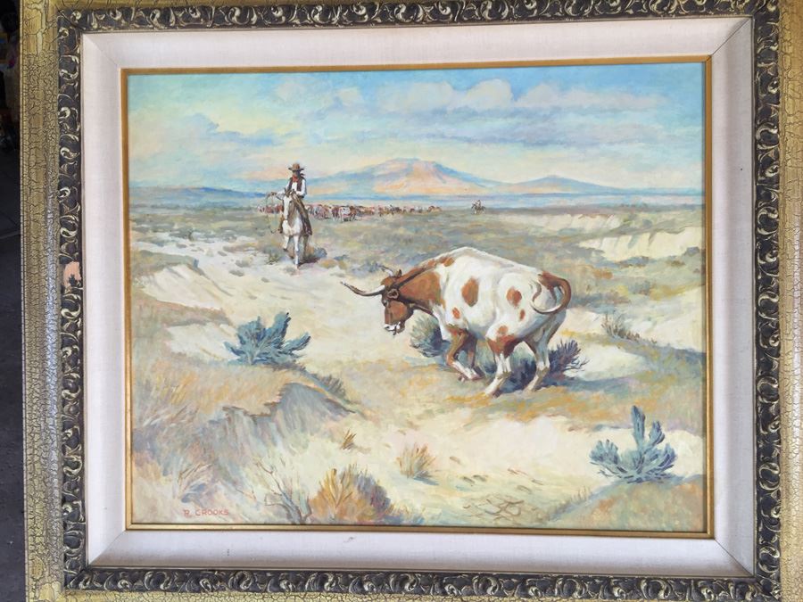 Original Oil Painting Titled 'Defiance' By Ron Crooks (1925 - 2006) Estimate $1,500-$2,500 [Photo 12]