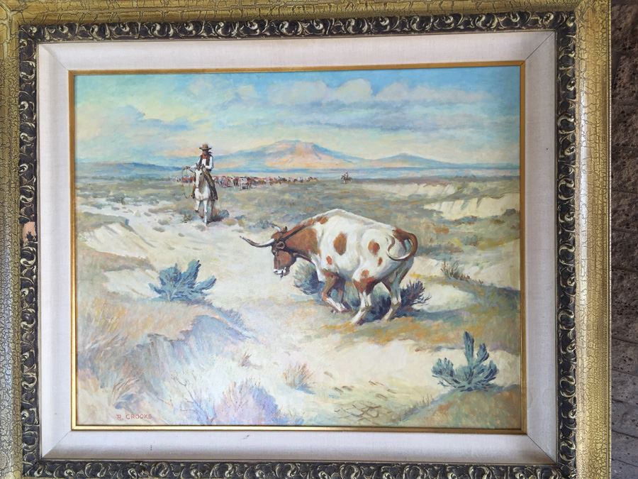 Original Oil Painting Titled 'Defiance' By Ron Crooks (1925 - 2006) Estimate $1,500-$2,500 [Photo 4]