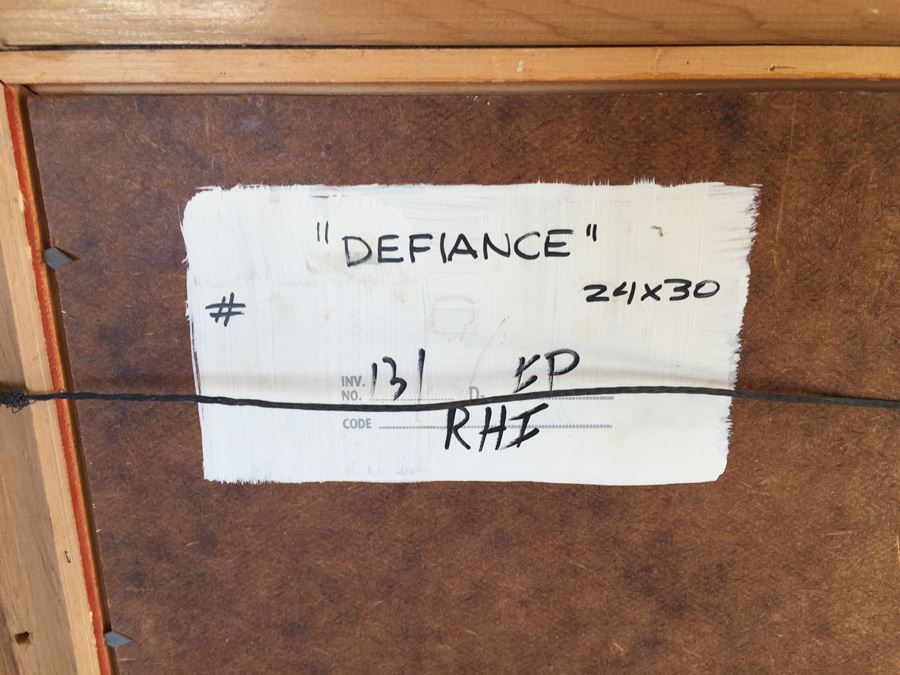 Original Oil Painting Titled 'Defiance' By Ron Crooks (1925 - 2006) Estimate $1,500-$2,500 [Photo 15]