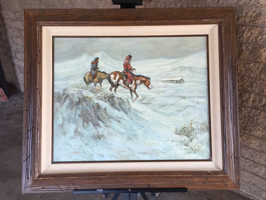 Original Oil Painting Titled 'Need For Shelter' By Ron Crooks (1925 - 2006) Estimate $1,500-$2,500