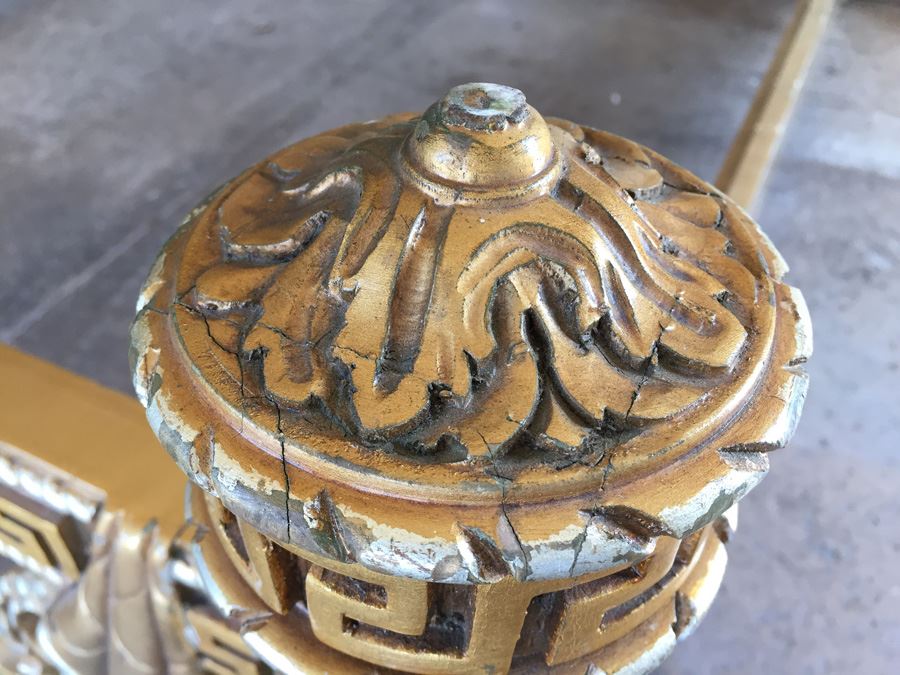 Stunning Hollywood Regency Queen Size Bed With Ornate Gilt Wood Headboard, Footboard And Rails [Photo 15]