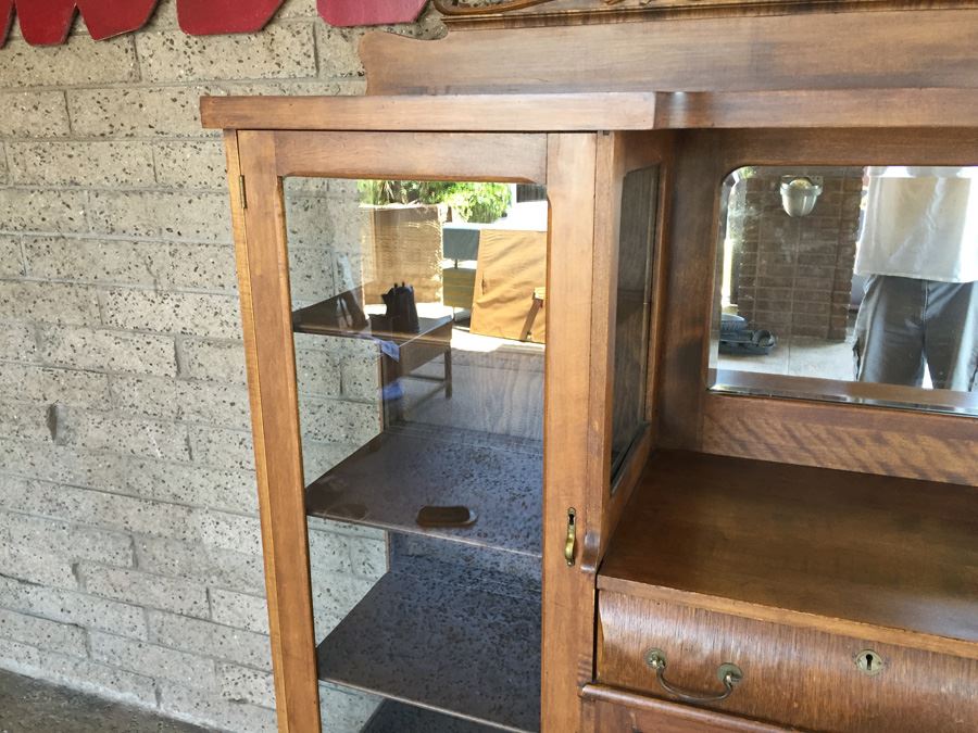 Antique Cabinet With Beveled Mirror Estimate $400-$600 [Photo 7]